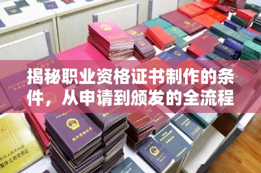 祁连揭秘职业资格证书制作的条件，从申请到颁发的全流程解析