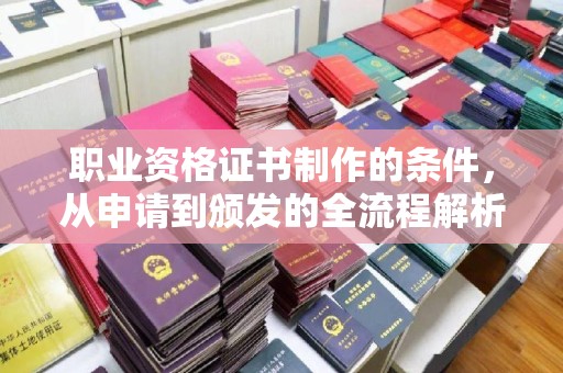 祁连职业资格证书制作的条件，从申请到颁发的全流程解析